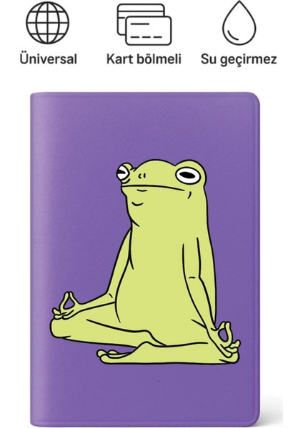 Pasaport Kılıfı Pasaportluk Desenli Pasaport Kabı Su Geçirmez Yoga