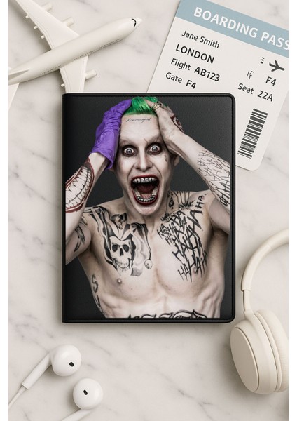 Tüm Ülke Pasaportları Için Siyah Vinleks Deri Pasaport Kılıfı Kabı Joker