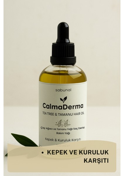 CalmaDerma Kepek & Ferahlık 100 ml - Çay Ağacı & Tamanu Saç Bakım Yağı