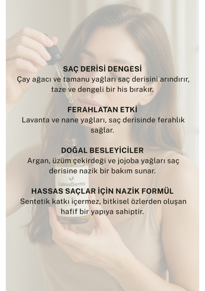 CalmaDerma Kepek & Ferahlık 100 ml - Çay Ağacı & Tamanu Saç Bakım Yağı fırsatları