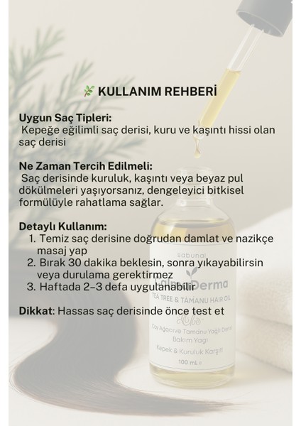 CalmaDerma Kepek & Ferahlık 100 ml - Çay Ağacı & Tamanu Saç Bakım Yağı indirimleri