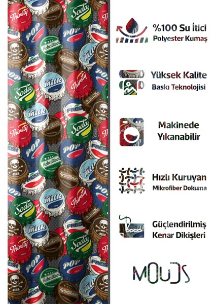 Banyo Perdesi, Gazoz Kapağı Desenli Duş Perdesi, Küvet Perdesi, Halka Hediyeli 175X200CM Bp-25 fiyatları