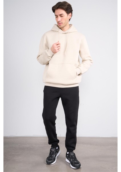 Çetinkaya Mentality 3035 3 Ip Kapşonlu Vizon Sweatshirt modelleri