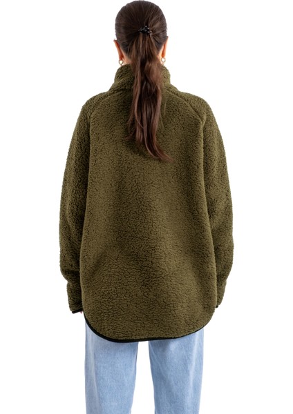 Boydan Fermuarlı Teddy Peluş Mont Kadın - C508 fiyatları