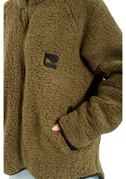 Boydan Fermuarlı Teddy Peluş Mont Kadın - C508 modelleri