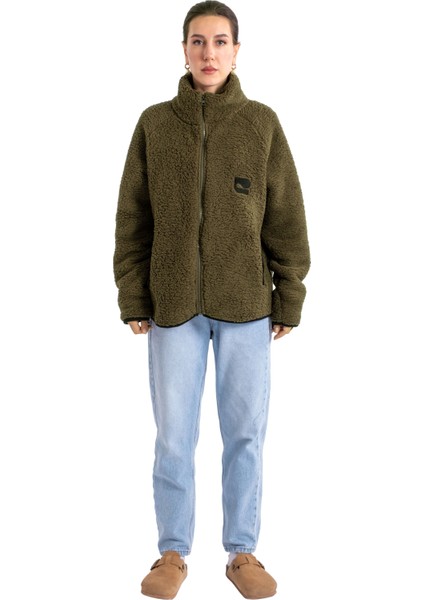 Boydan Fermuarlı Teddy Peluş Mont Kadın - C508 indirimleri