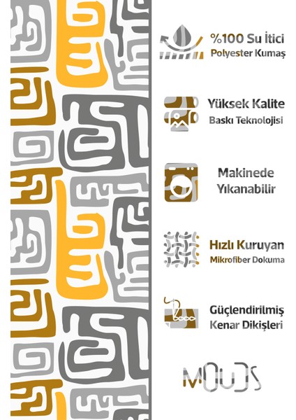 Banyo Perdesi, Ritmik Geometri Desenli Duş Perdesi, Küvet Perdesi, Halka Hediyeli 175X200CM Bp-79 fiyatları