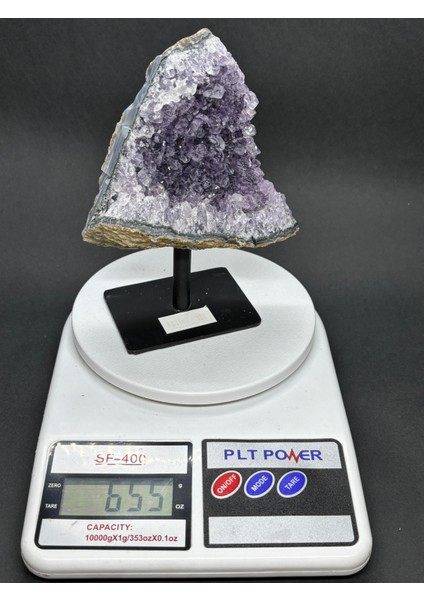 Brezilya Ametist Doğaltaş Siyah Demir Stantlı