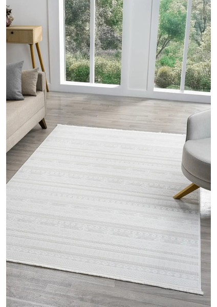 Seyran Halı Sahra 15502 Kemik Akrilik Pamuk Taban Modern Salon Koridor Halısı Yolluk fiyatları