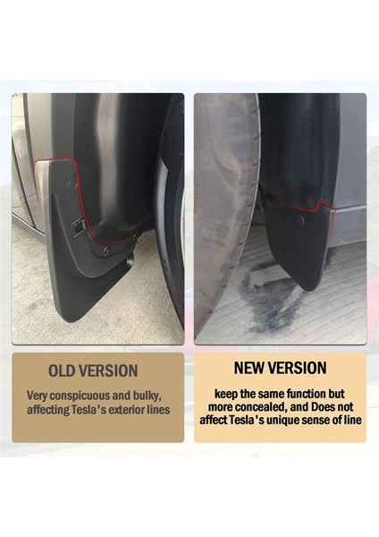 Tesla Model Y 2021-2023 Çamur Fleps - Sıçrama Muhafızları Deliğe Gerek Yok Ön/arka Sıçrama Çamurlu 4pcs (Yurt Dışından) fırsatları