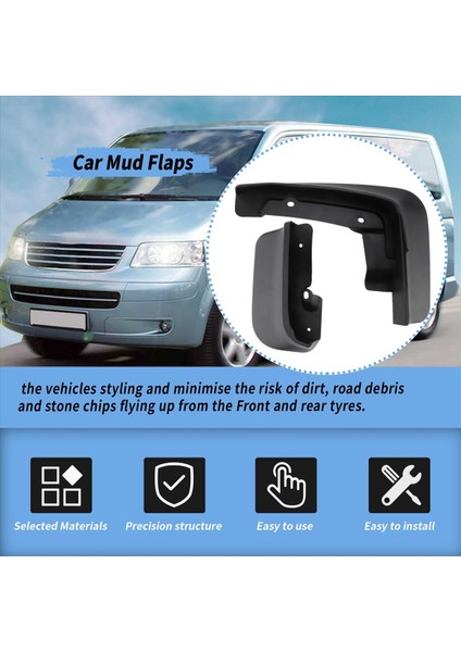 Taşıyıcı T5 T6 Için Caravelle Için Multivan 2008-2018 Otomobil Çamurluk Çamur Koruma Sıçrama Flaps Mudguards (Yurt Dışından) fırsatları