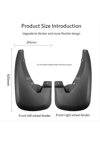 4pcs Dodge Ram Için Araba Çamur Fleps 1500/2500/3500 2010-2018 Çamurluk Sıçraması Gardiyan Fender Flep Araç Aksesuarları (Yurt Dışından) fırsatları