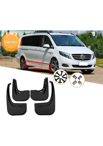 Mercedes Benz V Class Sports Extended Edition 2016-2020 Yan Eteklerle Çamurluk Çamur Flaps Guard Splash Flep Mudguard (Yurt Dışından) fiyatları