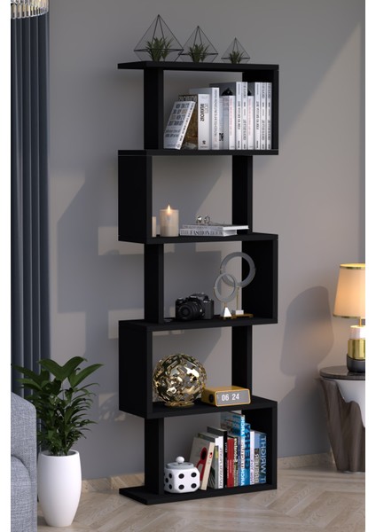 Zero Dekoratif Kitaplık Siyah
