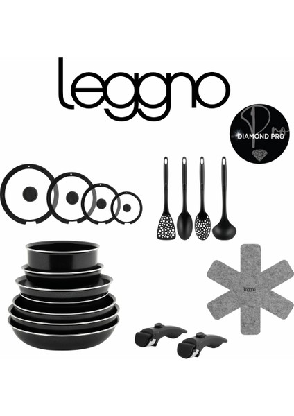 All-In-One Diamond Pro Seramik Tencere ve Mutfak Seti 23 Parça