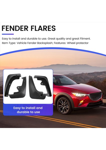 Mazda Cx-3 Cx3 Için 2017-2019 Çamurluk Çamur Kanatları Çamurluk Dış Parçaları Ürünleri Aksesuarları Kapsar 4 Pcs (Yurt Dışından) fırsatları