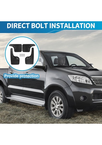 4x Ön ve Arka Çamur Flapları Sıçrama Toyota Hilux Vigo 2005 - 2014 Plastik Doğrudan Cıvata Tesisat Dış Parçaları (Yurt Dışından) indirimleri