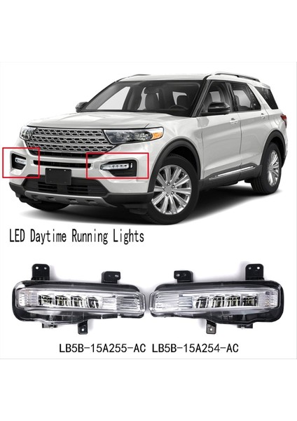 Ford Explorer Için 2020-2024 Sol LED Fog Folları Ön Tampon Lambaları LED Gündüz Koşu Işıkları LB5B-15A255-AC (Yurt Dışından) fırsatları