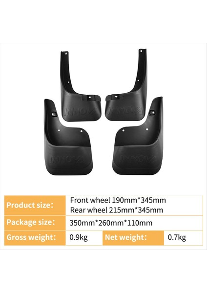 Araba Çamur Flaps Toyota Innova 2011-2015 Için Çamurluk Çamur Koruma Flep Splash Flaps Aksesuarları (Yurt Dışından) fiyatları