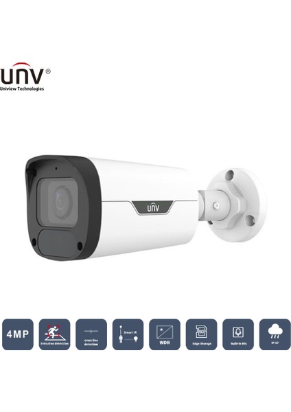 Unıvıew IPC2324LB-ADEZK-H 4mp 2.8-12MM Motorıze 50MT H265+ IP67/IK10 Dahili Ses Ir Bullet Ip Kamera