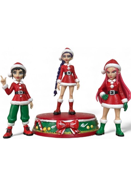 Noel Premium 3’lü Set – Zoey • Mira • Rumi Tarzı | El Boyama | Demon Hunters Esintili + Stand Hediye modelleri