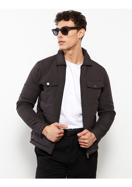 Yeni Sezon Standart Kalıp Gömlek Yaka Erkek Şişme Mont