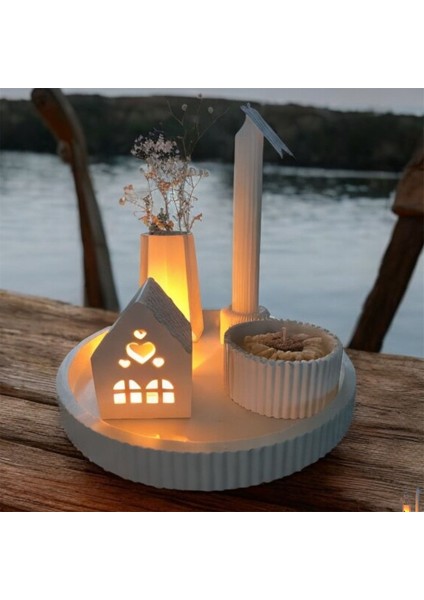 Taş Dekoratif Ürünler ve %100 Doğal Soya Wax Mum Seti