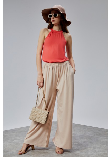 Kadın Lastikli Yüksek Bel Palazzo Pantolon fiyatları