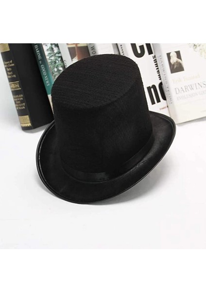 Yetişkinler Için Siyah Renk Ringmaster Sihirbaz Şapkası Silindir Şapka indirimleri