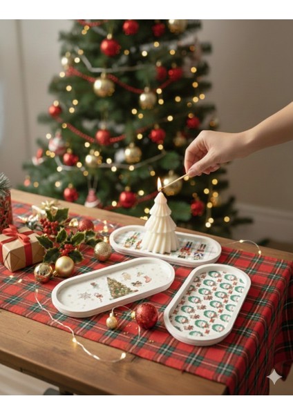 Christmas Yeni Yıl Yılbaşı Serisi - Beton ve Soya Hediye Seti 4 Parça | Flow Collection