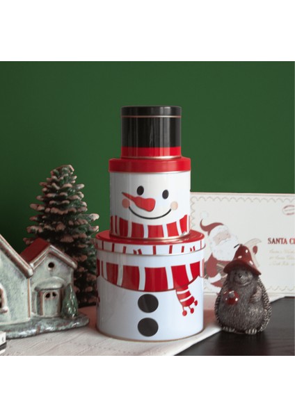 Home Kardan Adam 3’lü Metal Saklama Kutusu Seti