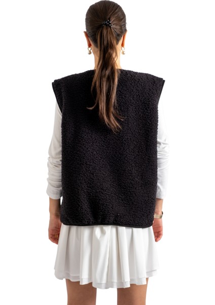 Fermuarlı Peluş Yelek - C602 fırsatları