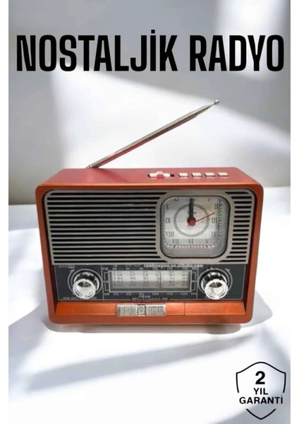 Nostaljik Görünümlü USB Girişli Bluetooth Bağlantılı Radyo