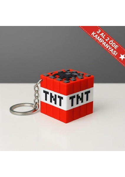 Minecraft Temalı Tnt Anahtarlık