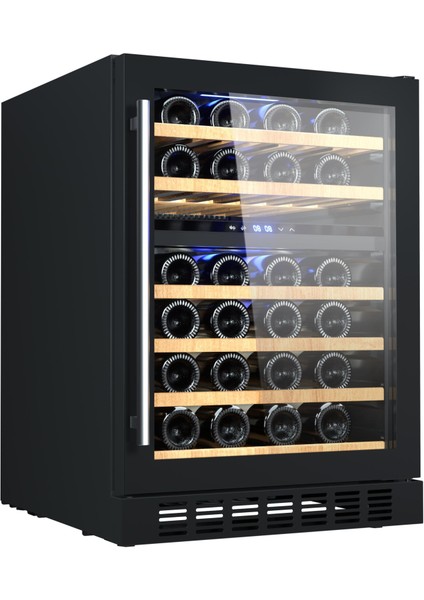 Tezgah Altı Çift Bölmeli Şarap Dolabı (46 Şişelik)