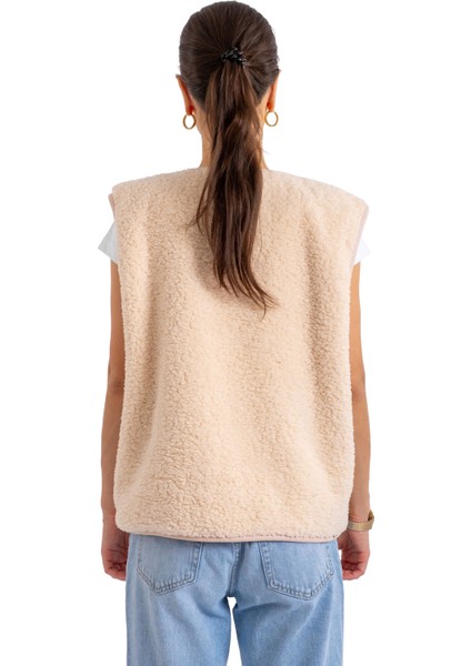 Fermuarlı Peluş Yelek - C602 fiyatları