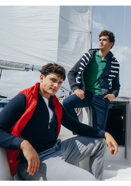 Yeni Sezon Standart Kalıp Dik Yaka Erkek Triko Hırka