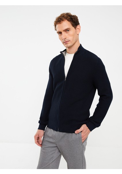 Yeni Sezon Standart Kalıp Dik Yaka Erkek Triko Hırka fırsatları