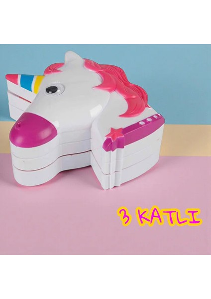 Unicorn Şekilli 3 Katlı Makyaj Güzellik Seti Sürülebilir Simli Ruj ve Farlar Renkli Güzellik Seti fırsatları