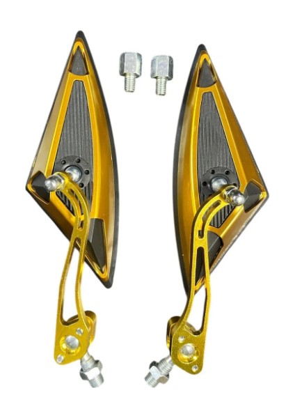 Cihadmotor Yarasa Üçgen Ayna Motosiklet Aynası Gold (Tüm Motorlara Uyumlu Universal) (8mm ve 10MM) modelleri