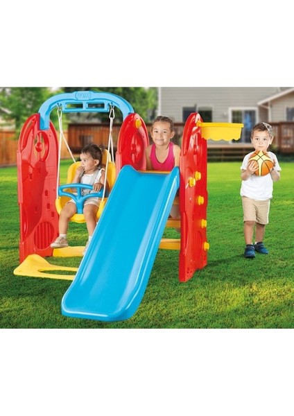 4 In 1 Oyun Parkı Eğlenceli Tasarım ile 123x156x170 cm Boyutunda