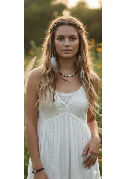 Esu Ahşap ve Kaplan Gözü Doğal Taş Bileklik ve Kolye Set