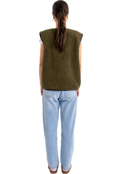 Fermuarlı Peluş Yelek - C602 fiyatları