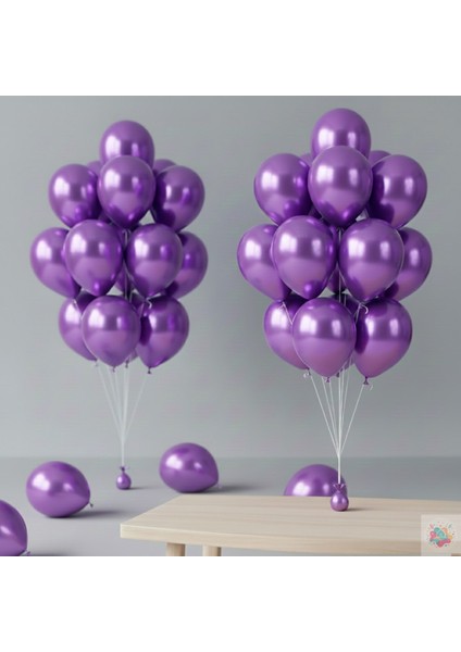 Metalik Lavanta Balon 25 Adet 11" 28CM Parti ve Doğum Günü Balonu