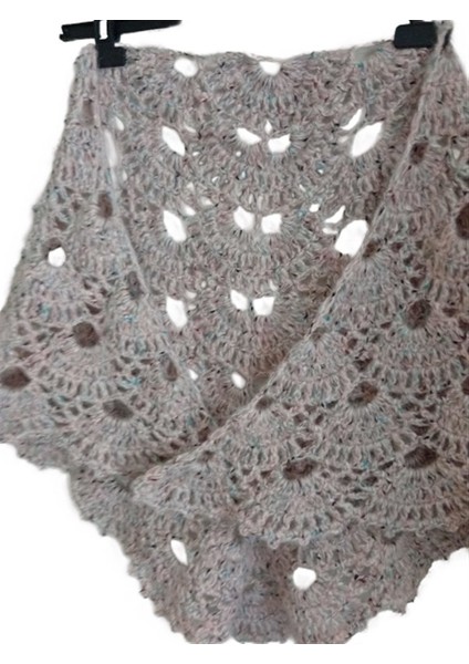 El Örgüsü Kırçıllı Virüs Modeli Pudra Orta Boy Şal fiyatları