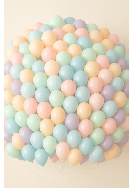 Karışık Makaron Balon Renk Soft Pastel Balon 50 Adet fiyatları