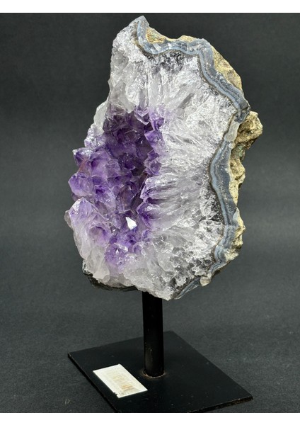 Brezilya Ametist Doğaltaş Siyah Demir Stantlı