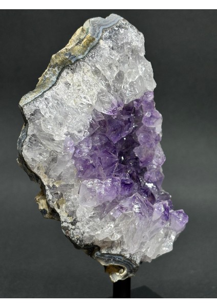 Brezilya Ametist Doğaltaş Siyah Demir Stantlı fırsatları