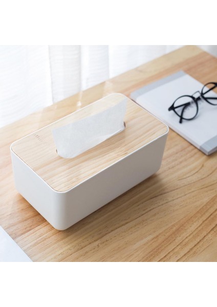 Bambu Kapaklı Peçetelik Sunumluk Dekaratif Masaüstü Düzenleyici Peçete Kutusu | 21 x 13 x 9 cm modelleri