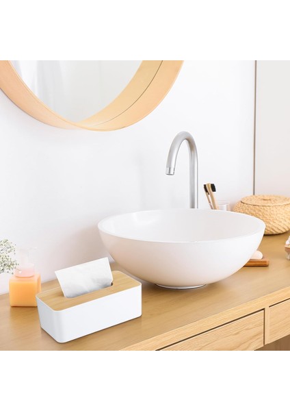 Bambu Kapaklı Peçetelik Sunumluk Dekaratif Masaüstü Düzenleyici Peçete Kutusu | 21 x 13 x 9 cm indirimleri